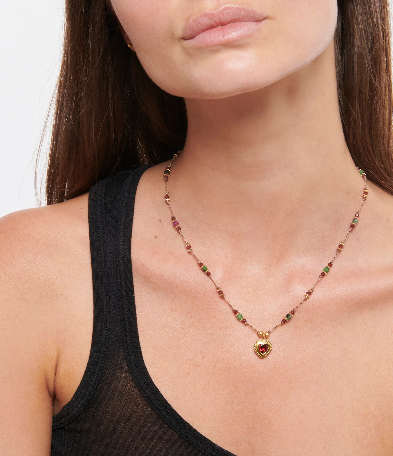 TITYARAVY Collier Gini Rubis Argent Doré 2 TITYARAVY Collier Gini Rubis Argent Doré – Image 2