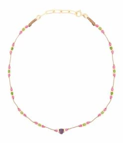 TITYARAVY Collier Uma Améthyste Argent Doré