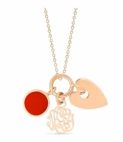 Ginette NY Collier Charms Corail Or Rose, Collection Twenty