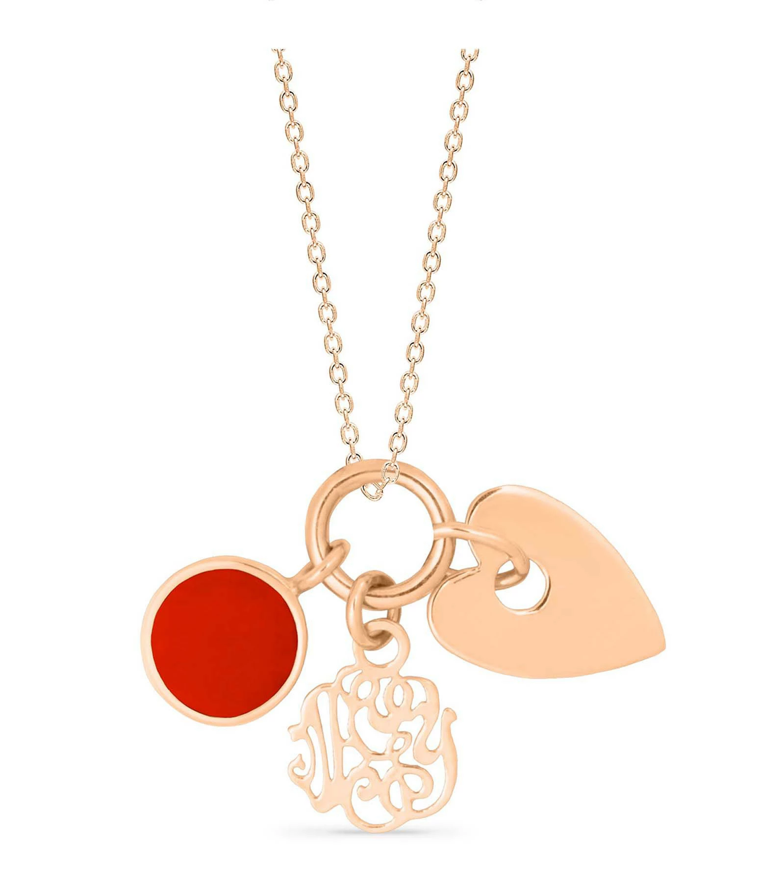 Ginette NY Collier Charms Corail Or Rose, Collection Twenty 1 Ginette NY Collier Charms Corail Or Rose, Collection Twenty