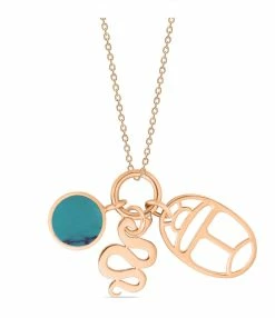 Ginette NY Collier Charms Turquoise Or Rose, Collection Twenty