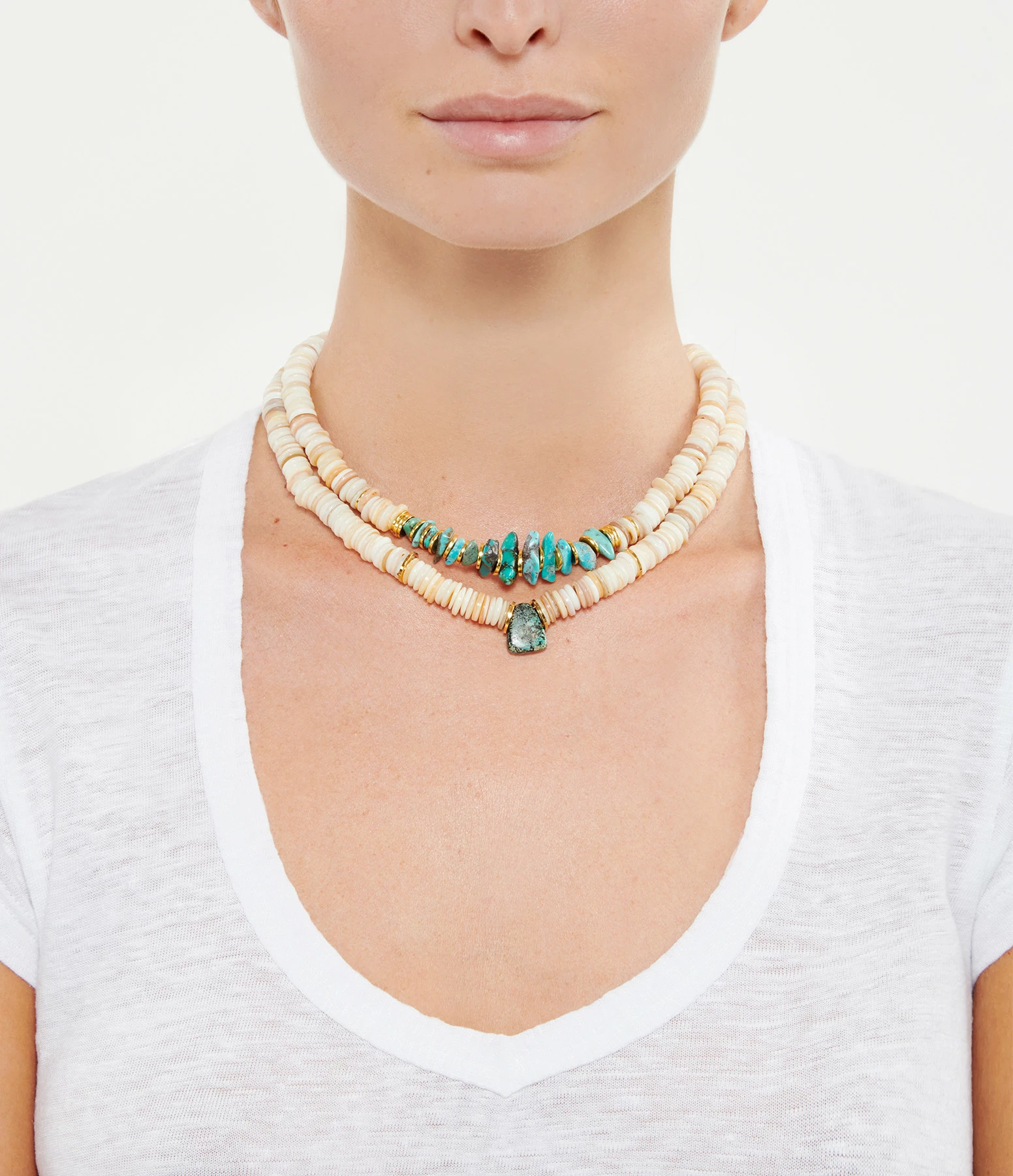 VADI JEWELS Collier Païa Coquillage Naturel Turquoise 2 VADI JEWELS Collier Païa Coquillage Naturel Turquoise – Image 2