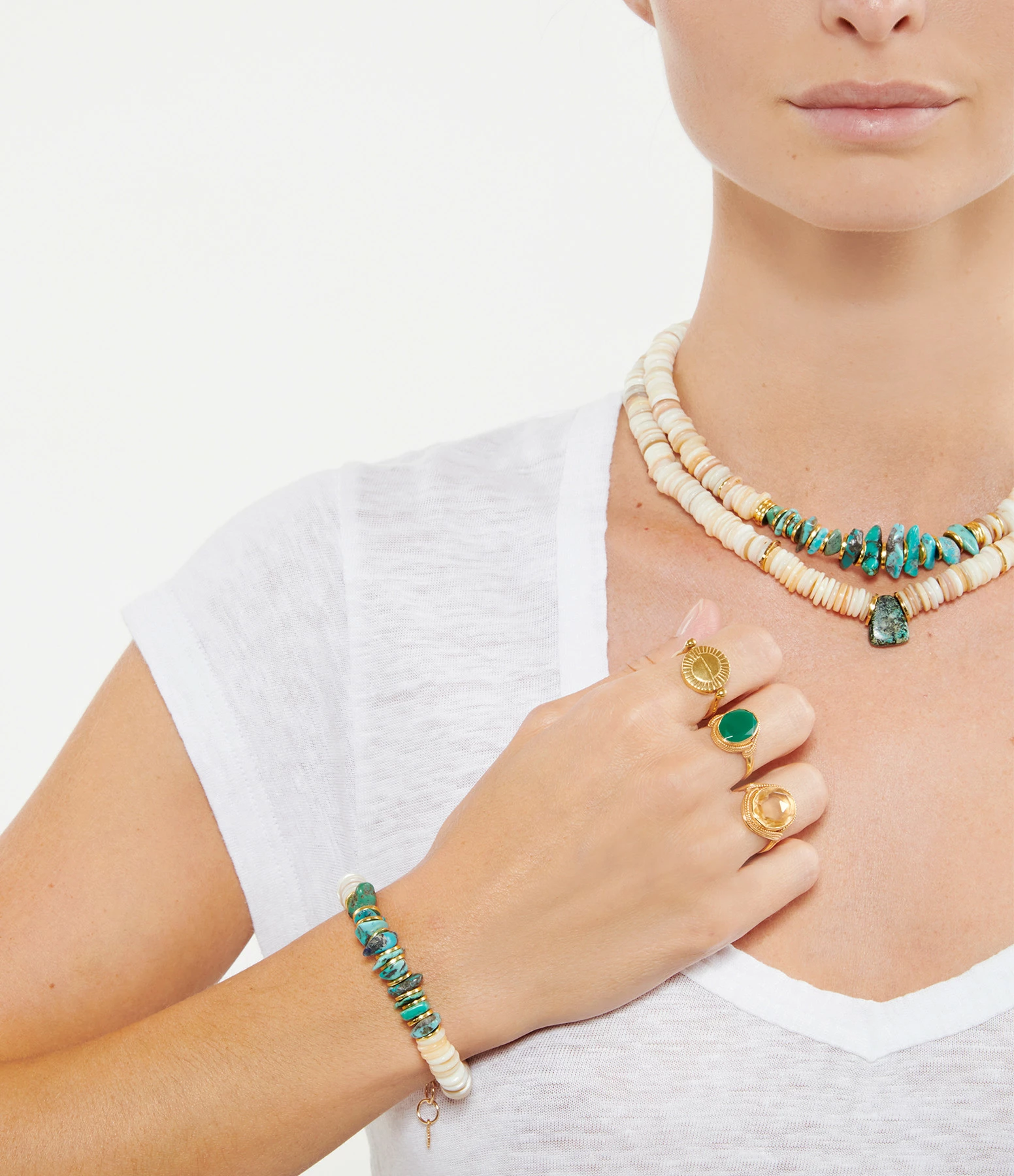 VADI JEWELS Collier Païa Coquillage Naturel Turquoise 3 VADI JEWELS Collier Païa Coquillage Naturel Turquoise – Image 3