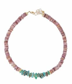 VADI JEWELS Collier Brazilia Coquillage Violet Turquoise