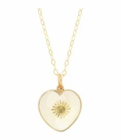 VADI JEWELS Collier Petit Cœur Quartz Jaune