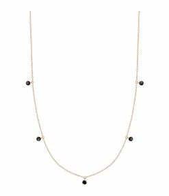 VANRYCKE Collier Stardust 5 Diamants Noir Or Rose