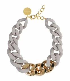 VANESSA BARONI Collier Great Gris Clair Doré