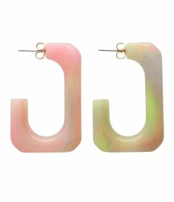 VANESSA BARONI Boucles D'oreilles Squared Single Néon Rainbow
