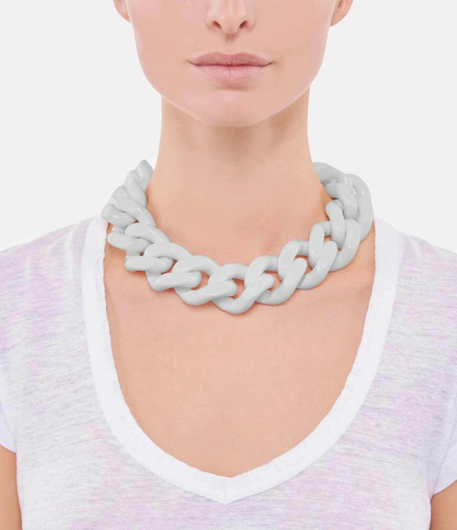 VANESSA BARONI Collier Big Flat Gris 3 VANESSA BARONI Collier Big Flat Gris – Image 3