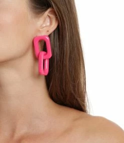 VANESSA BARONI Boucles D'oreilles Squared Double Small Rose -COLLIERS Shop vbaro look20220715 59