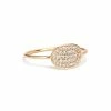 Ginette NY Bague Ellipses & Sequins Mini Or Rose Diamants